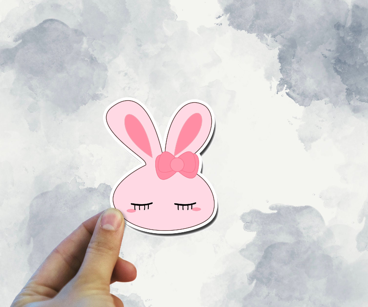 Cute Bunny Sticker Pink Bunny Sticker Bunny Sticker Rabbit Etsy