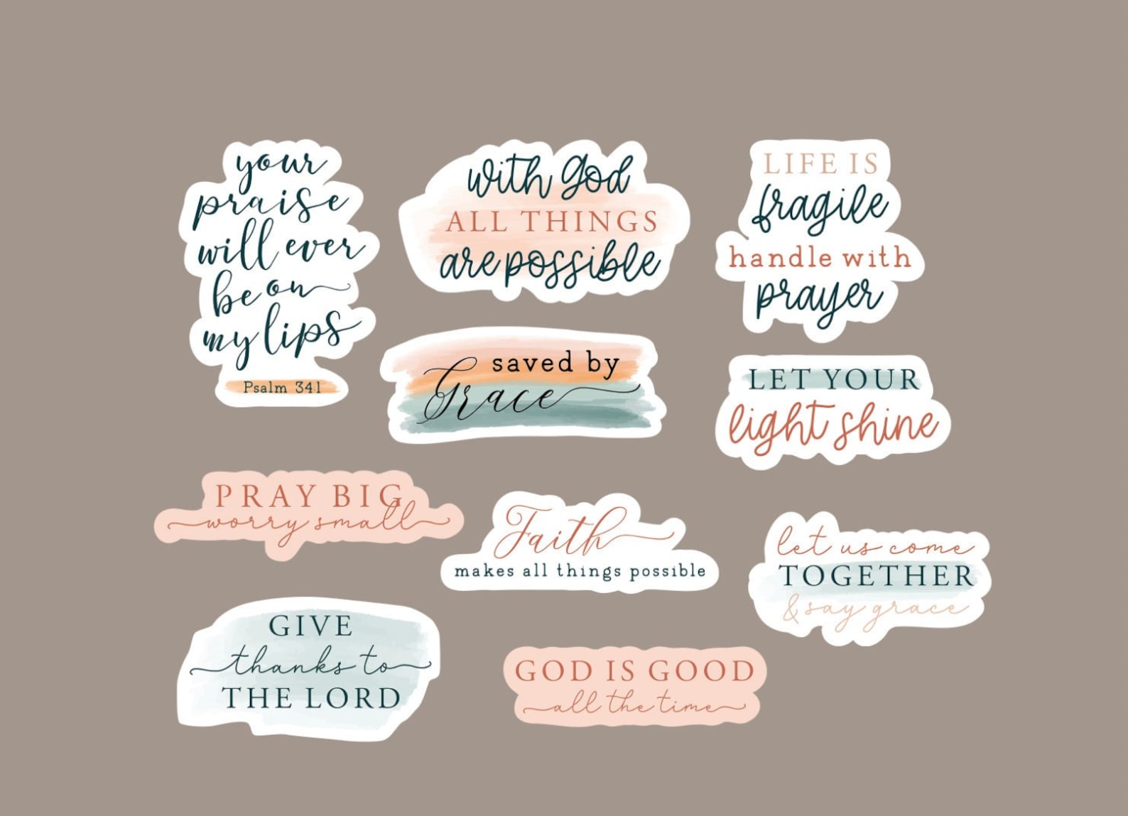 Christian Sticker Pack Christian Stickers Religious Etsy