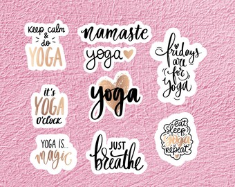 Yoga Sticker Pack, Yoga Stickers, Yoga Stickers, 9 Sticker, Sticker Packs, Water Bottle Sticker, Laptop Sticker, Water Bottle Stickers,
