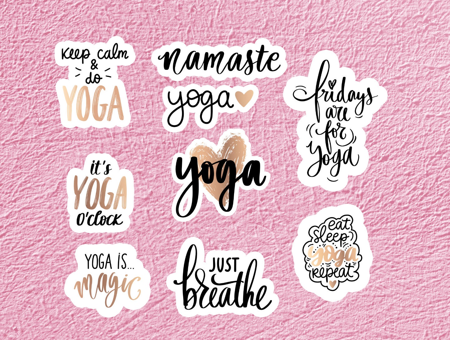 Yoga Sticker Pack Yoga Stickers Yoga Stickers 9 Sticker Etsy