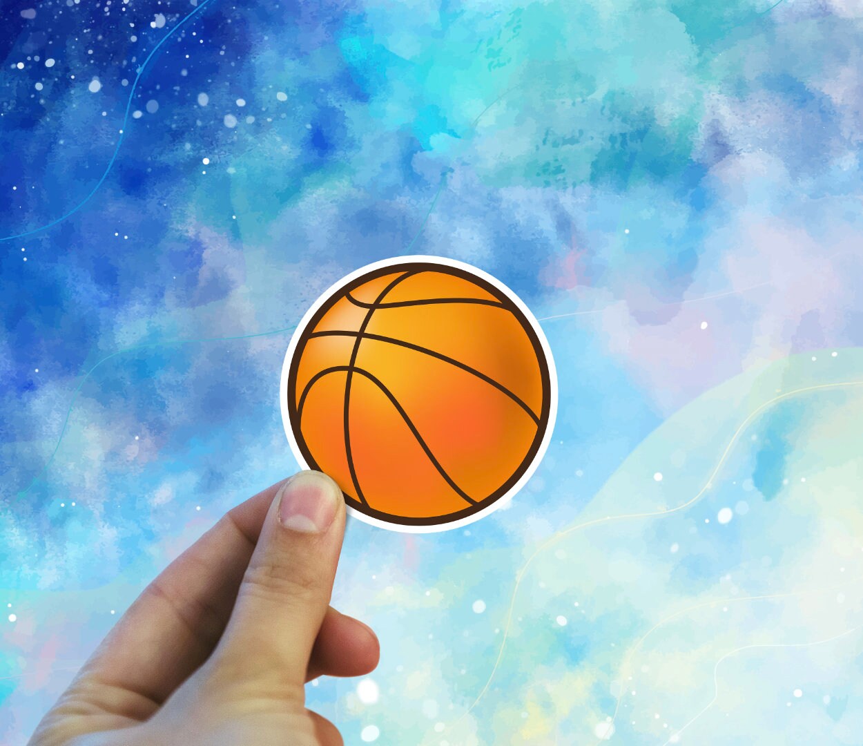 Basketball Sticker Sports Sticker Basketball Water Bottle Etsy