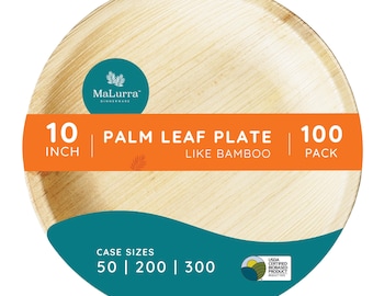 Palm Leaf Plates: Biodegradable Disposable Dinnerware, Pack of 100