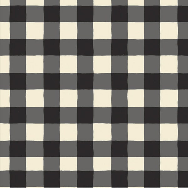 Black and White  Buffalo Plaid, Black and White Check, Gingham Fabric by the Yard, Stash Builder, 3/4 in