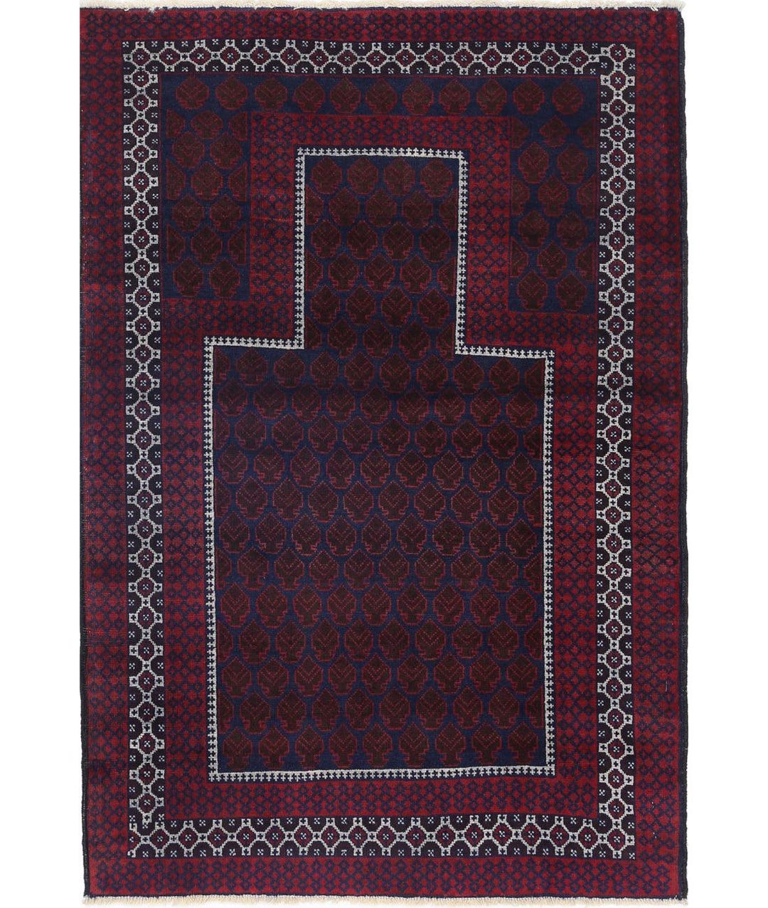 Hand Knotted Wool Baluch Tribal Rug, Dark Geometric Area Carpet, Afghan ...