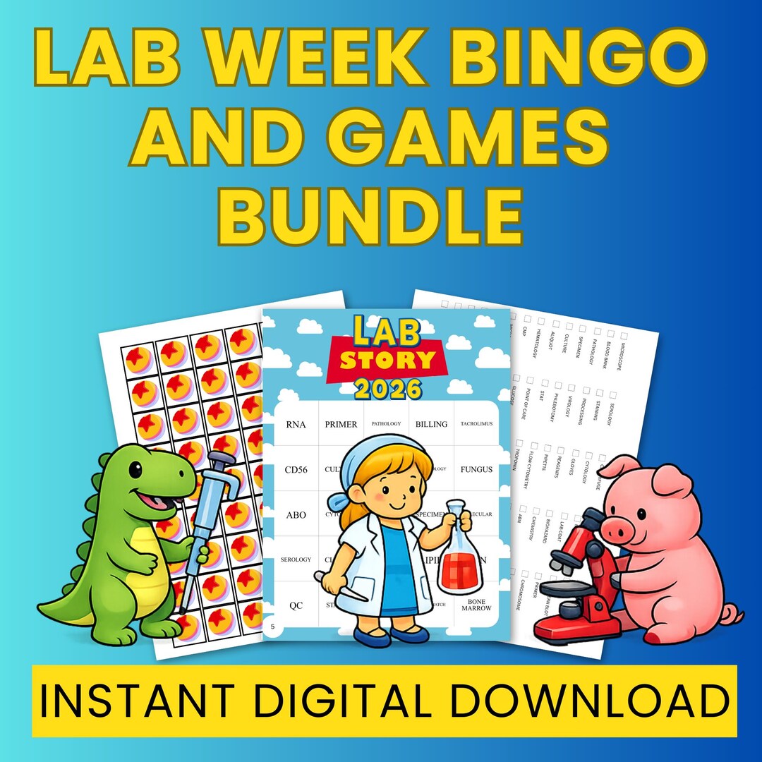 Lab Week Bingo & Games Bundle Printable (digital Download) - Etsy