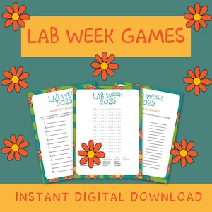 Lab Week 2025 Games Bundle Printable, 11 Fun Printable Activities, Laboratory Professional Week, Med Tech, Lab Tech, Phlebotomist