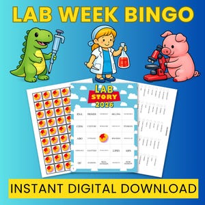 Gra bingo Lab Week 2026, specjaliści ds. laboratoriów medycznych (wersja cyfrowa do pobrania)