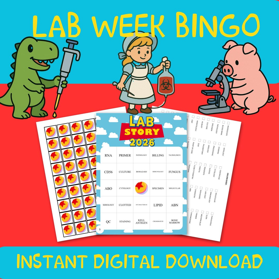 Lab Week 2026 Bingo Printable, Laboratory Professional Week, Med Tech ...