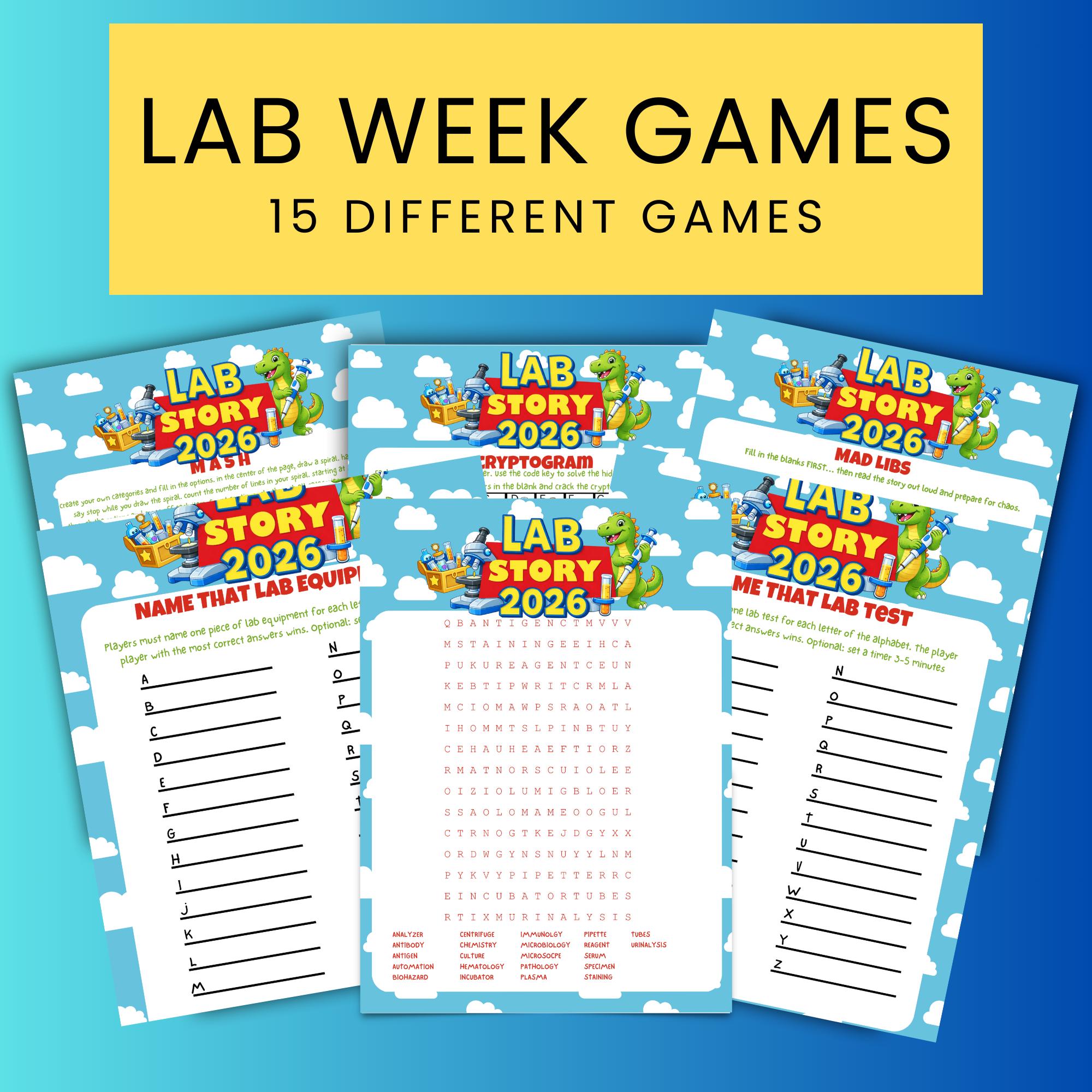 Lab Week Games Bundle, 15 Printable Activities (digital Download) - Etsy