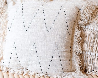 Fringe pillow cover | Etsy Natural & White Fringe Pillow Cover
