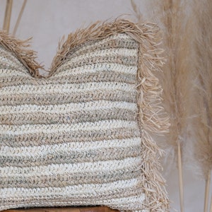 Raffia Cushion Cover - Striped