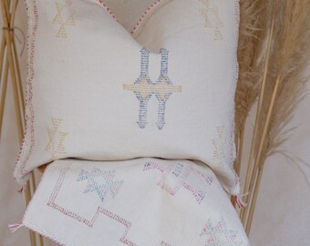 Details about  / Moroccan Cactus silk white pillow cover handmade sabra cushion cover item32