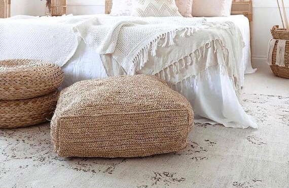 raffia floor cushion