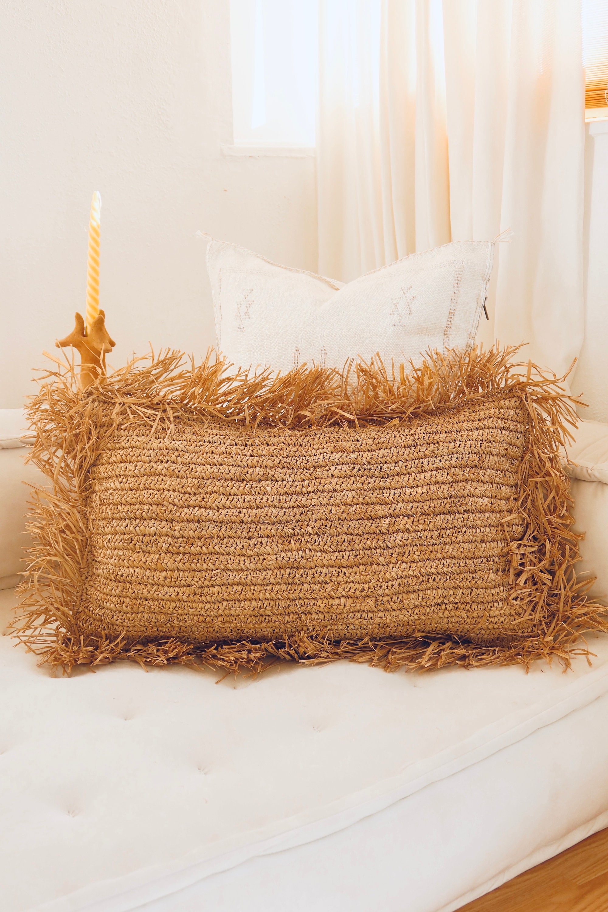 Raffia cushion hotsell