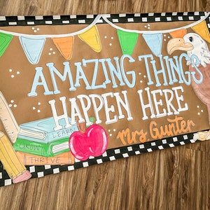 Teacher Banner | Classroom banner | Kraft paper banner | custom | hand painted | party banner | banner | hand painted banner