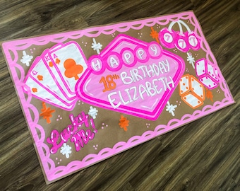 Butcher Sign | Birthday banner | Kraft paper banner | custom | hand painted | party banner | Bday banner | hand painted banner