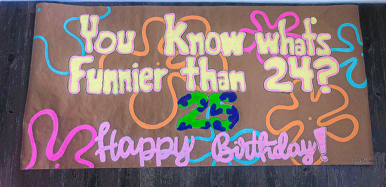 Funny Birthday Banner Fun Paper Banner Kraft Paper Banner Etsy