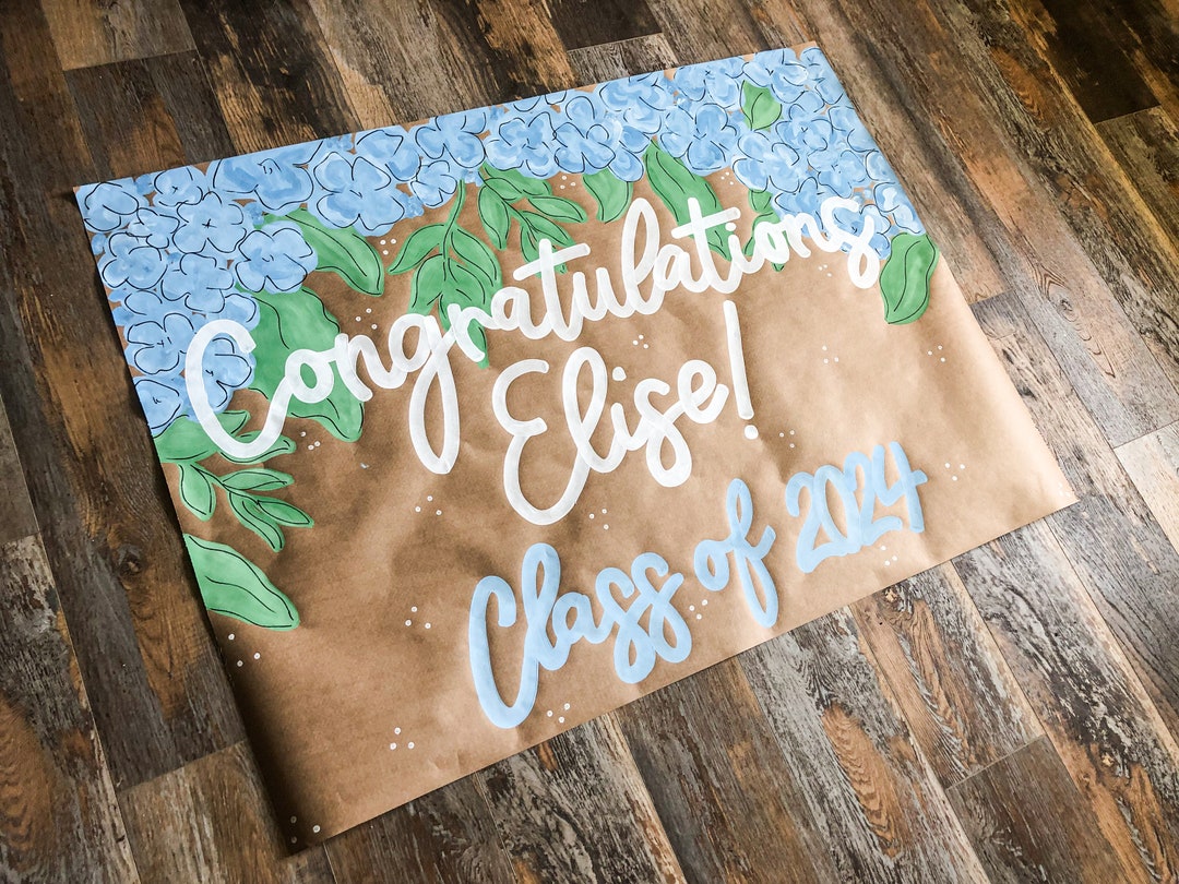 Graduation Banner| Kraft Paper Banner | Custom | Hand Painted | Party ...