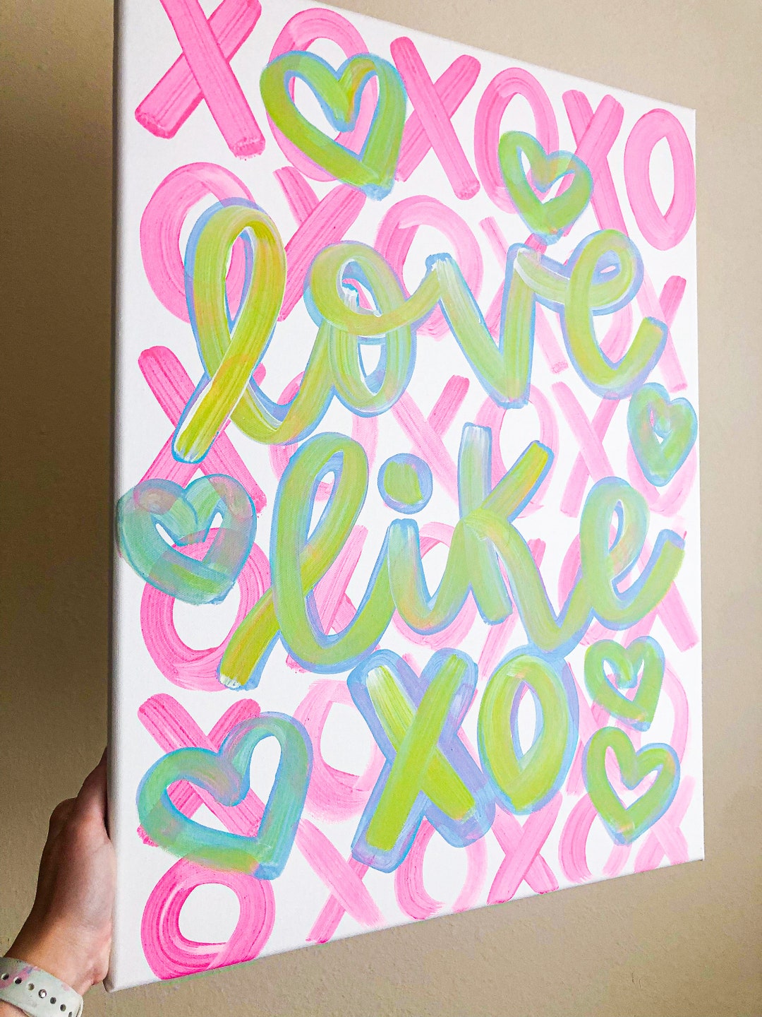 Love Like Xo Xoxo Painting Dorm Painting Dorm Decor Wall Etsy
