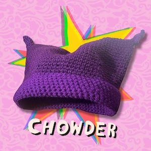Crocheted CHOWDER Hat Beanie Handmade