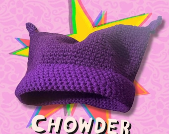 Crocheted CHOWDER Hat Beanie Handmade