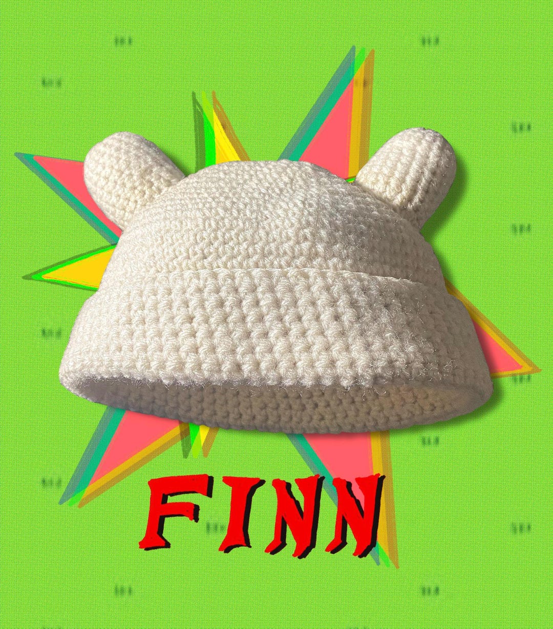 Crocheted FINN Hat From Adventure Time Beanie Handmade - Etsy