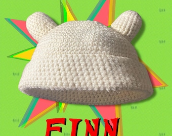 Crocheted FINN Hat from Adventure Time Beanie Handmade