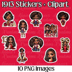 1913 | Black Woman Sorority Clipart | Print & Cut | Commercial Use | Digital Stickers | HBCU Sorority