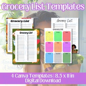 Grocery List | Editable Printable Template | Grocery Planner | Food Shopping List | Instant Download | Grocery List Planner