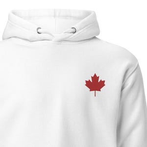 Maple Leaf Embroidered Hoodie – Minimal Canadian Pride Sweatshirt, Unisex Heritage Pullover