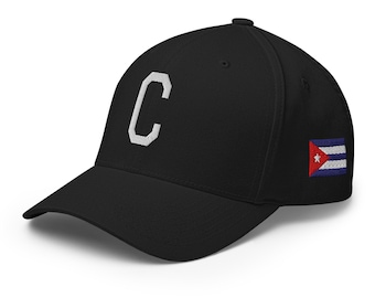 Cuba Fitted Baseball Cap – Embroidered C Letter Hat with Cuban Flag Side Detail