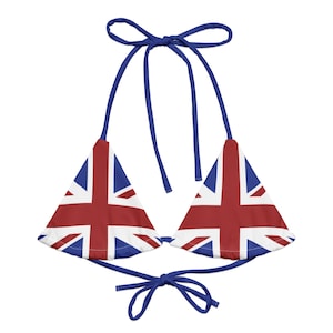 Stringbikiniöverdel med Storbritanniens flagga - British Pride Eco UK Badkläder