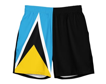 Bañador para hombre de Santa Lucía: ropa de playa con estampado caribeño para bucear en arrecifes y disfrutar de unas vacaciones de lujo.