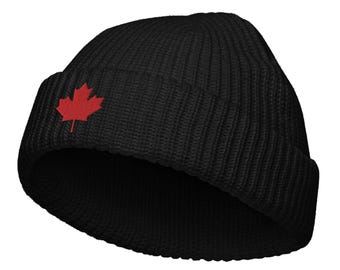 Canada Maple Leaf Fisherman Beanie Embroidered Essential Canadian
