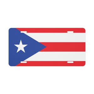 Placa personalizada con la bandera de Puerto Rico: placa de orgullo boricua para el patrimonio isleño y el estilo urbano.