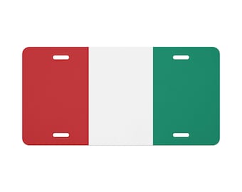 Placa de matrícula personalizada con la bandera italiana: placa minimalista con orgullo italiano para amantes del patrimonio y los viajes.