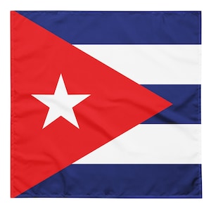 Cuba Flag Bandana – All-Over Print Caribbean Flag Head Wrap, Neck Scarf, Face Cover, Pocket Accessory