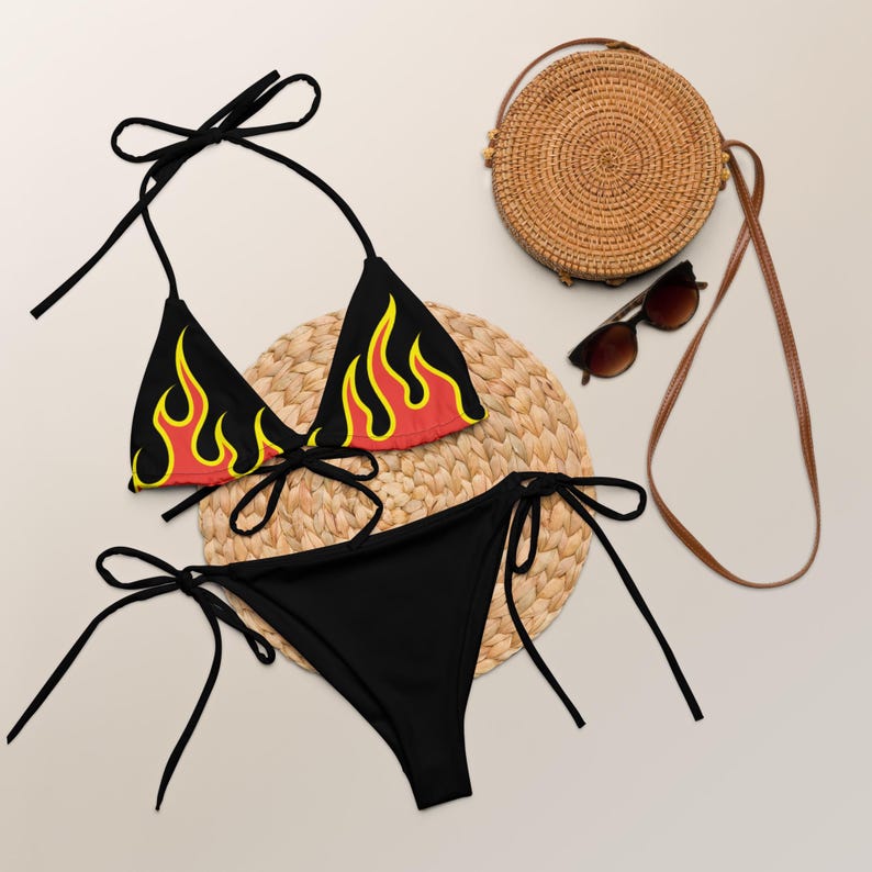 Flames String Bikini Set All-over Print Graphic – Bold Fire Aesthetic ...