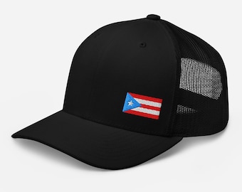 Puerto Rico Flag Trucker Cap – Side-Front Embroidered Mesh Hat
