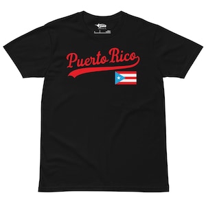 Puerto Rico Vintage Baseball T-Shirt – Retro Light Blue Unisex Tee with Flag Graphic for Island Pride