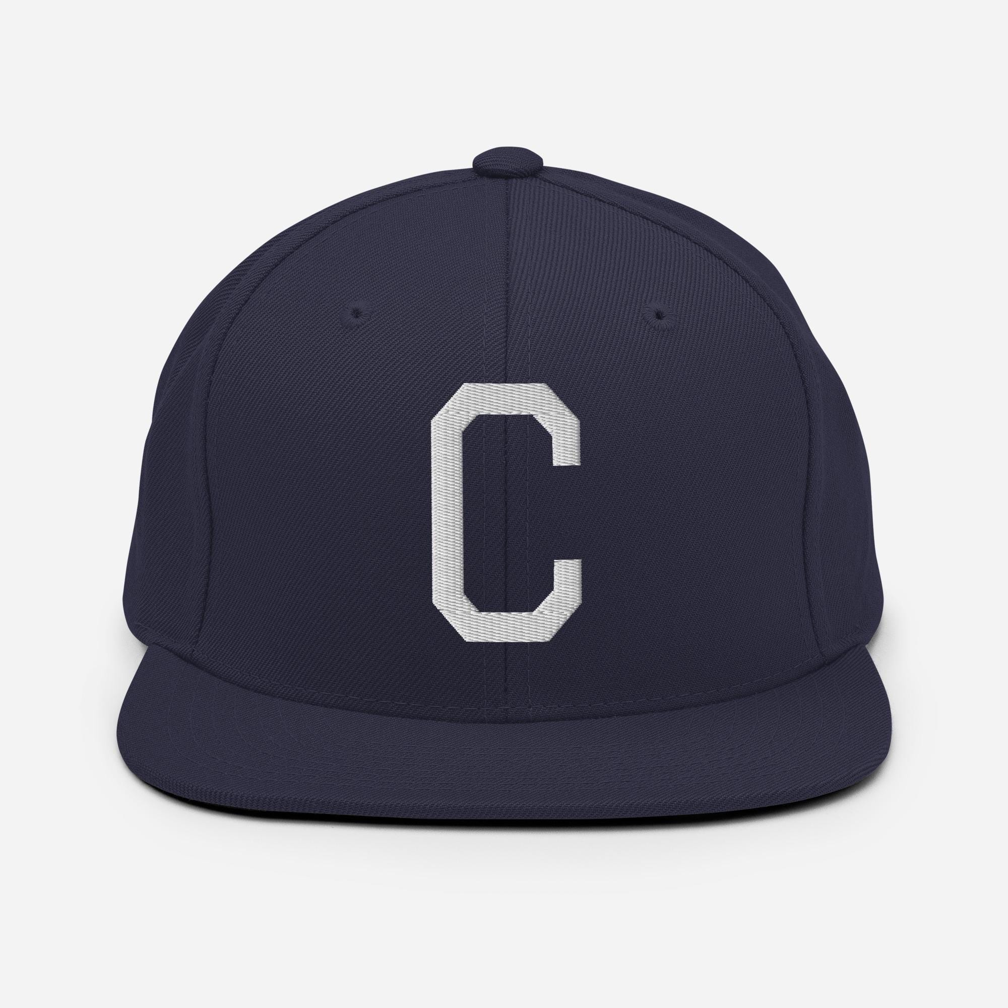 Letter C Snapback Hat Black Embroidered – Classic College  display picture 1