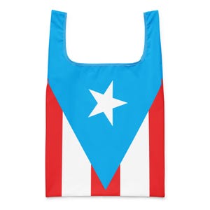 Puerto Rico Flag Shopping Tote Bag Heavy Canvas – Reusable Market Bag for Boricua Pride & Everyday Use