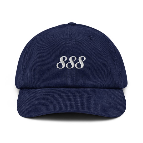 888 Angelic Hat Corduroy Hat Preppy Style Unisex Birthday Gift Numerology Manifestation Lucky Number Gift Angelcore Triple Eight Occult Gift