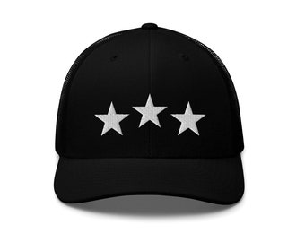 3 Triple Star Trucker Cap – Bold Graphic Mesh Hat With Minimal