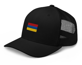 Armenia Flag Trucker Cap Embroidered – Patriotic Mesh Back Hat for Armenian Heritage & Pride
