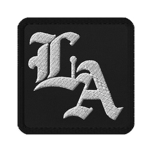 LA Patch Square Bordado Inglês Antigo Cidade de Los Angeles SoCal Califórnia Streetwear Estilo Beisebol Vintage Westside Costa Oeste Etiqueta GDS