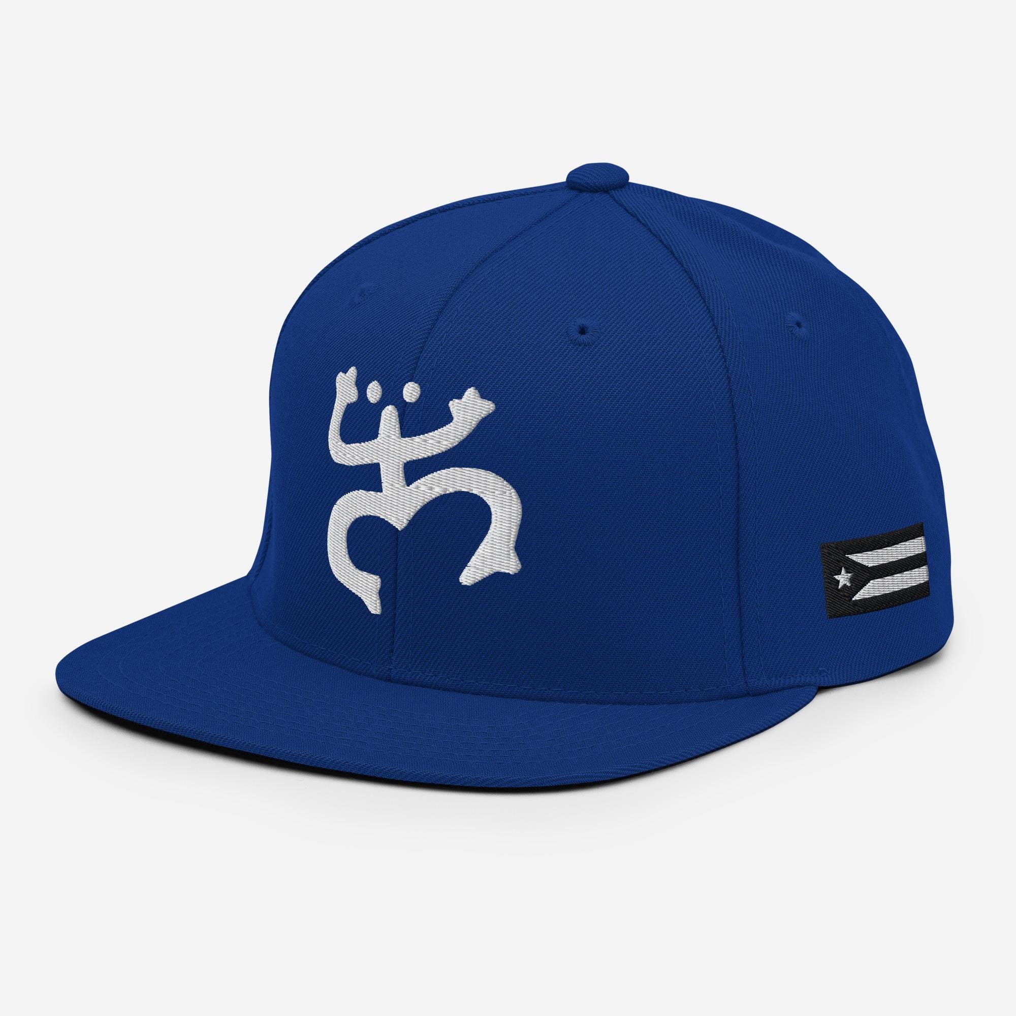Taino Coquí Frog Snapback Hat Embroidered Black & White