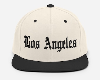 Los Angeles City Cap Old English Snapback – Two-Tone Classic Baseball Hat with LA Streetwear & Heritage Style