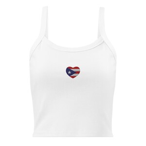 Puerto Rico Heart Flag Women’s Micro-Rib Tank Top – Fitted Graphic Tee for Boricua Pride & Island Love