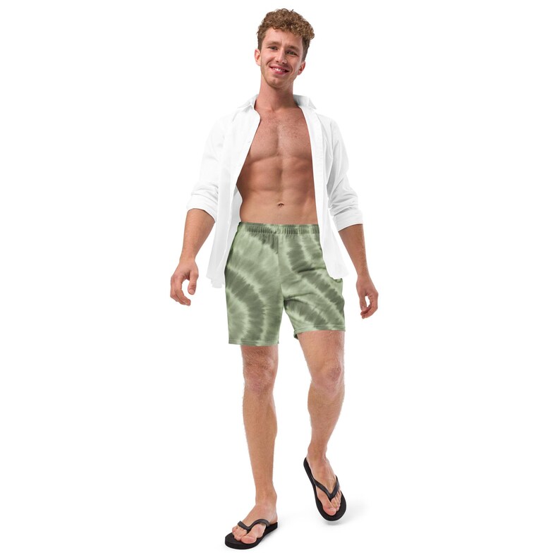 Tie Dye Sage Green Tie Dye Swim Trunks Recycled